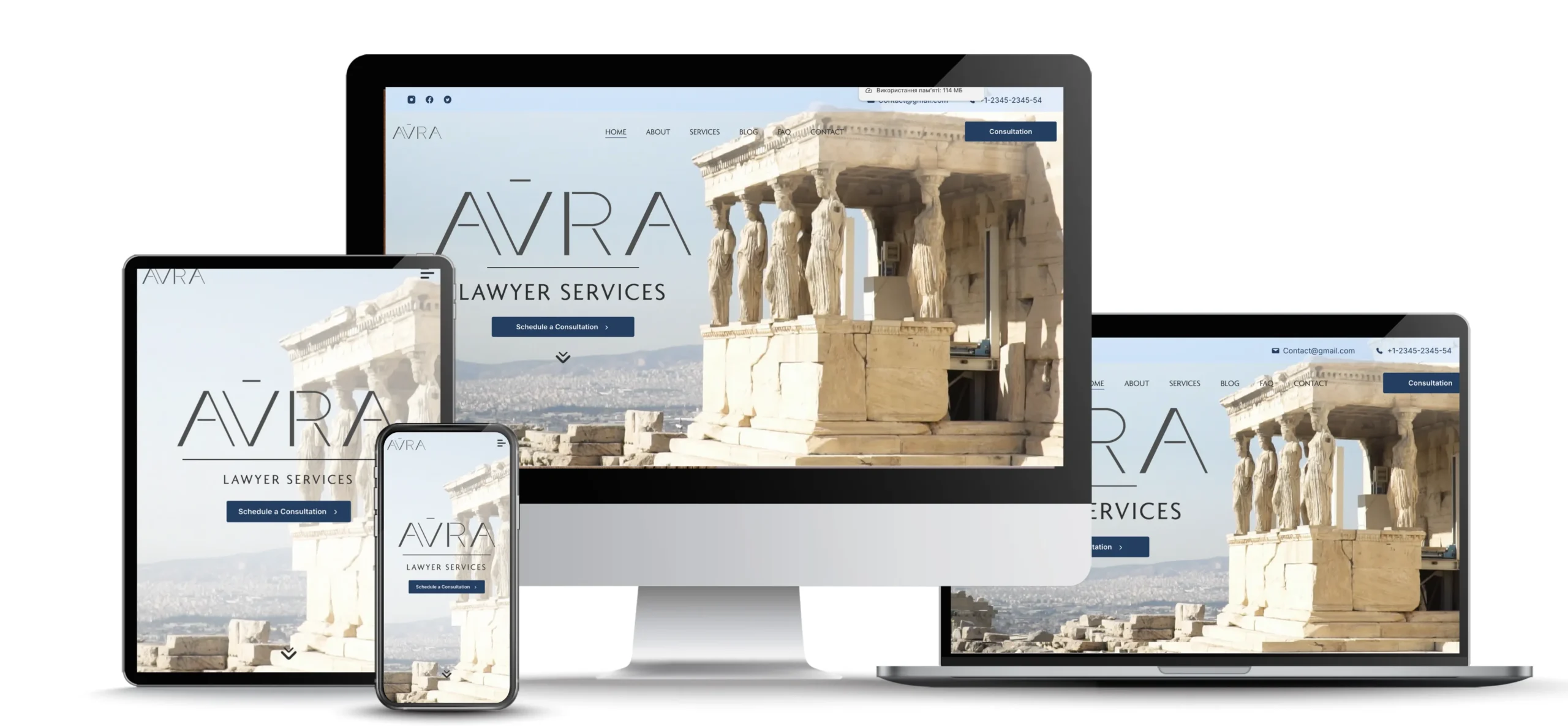 Website Design & Development for Law Firm Top Banner