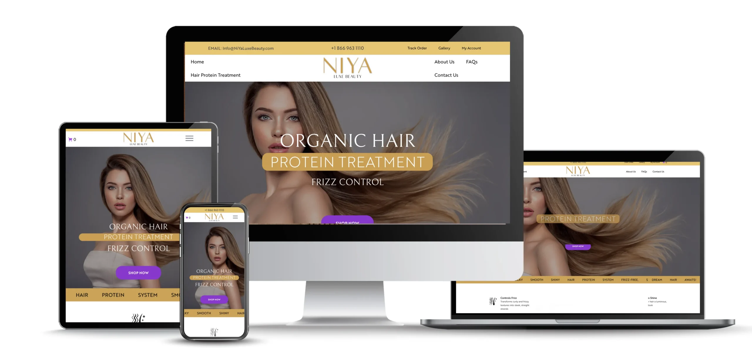 Hair Care E-Commerce Website Design for Protein Treatment Brand Top Banner