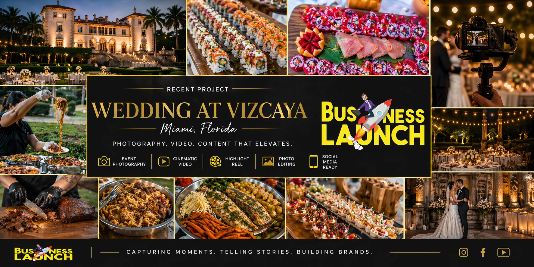Wedding Event Photography & Video Production – Catering Brand Showcase Top Banner