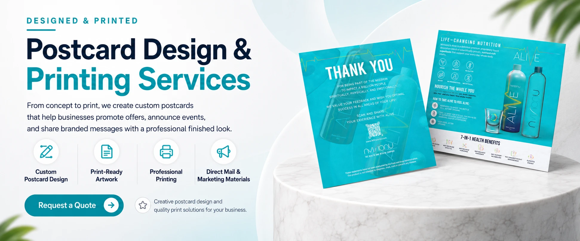 Postcard Design and Printing Services Top Banner