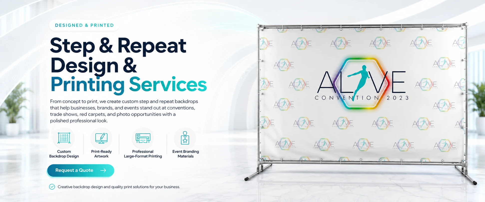 Step and Repeat Design and Printing Services Top Banner
